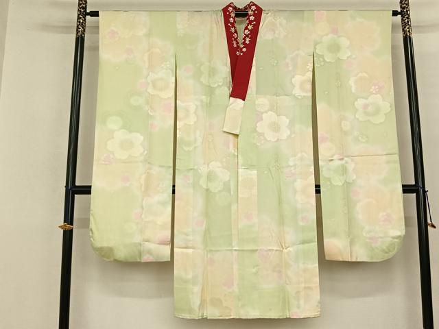 平和屋着物●長襦袢 無双仕立て 舞桜地紋 暈し染め 正絹 逸品 AABF0728fy|平和屋