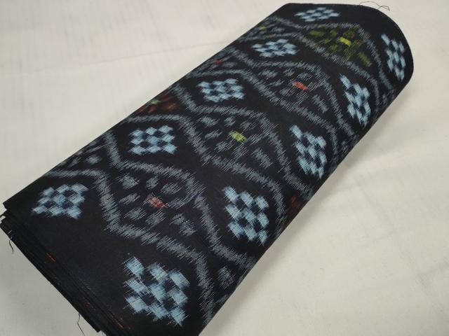 平和屋着物●久留米絣 反物 着尺 立涌花文 綿 逸品 未使用 DABC1500zzz|平和屋