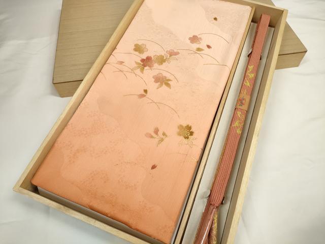 平和屋着物●和装小物 帯締め・帯揚げセット 芝桜文 金彩 手組紐 高麗組 金糸 逸品 未使用 DABC1531zzz