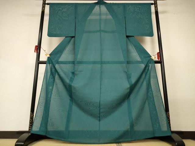 長閑やかさ屋御召しもの＊夏物 色無地 絽 水流文紗 天鵝絨色 正絹 珠玉 AABG5573jd