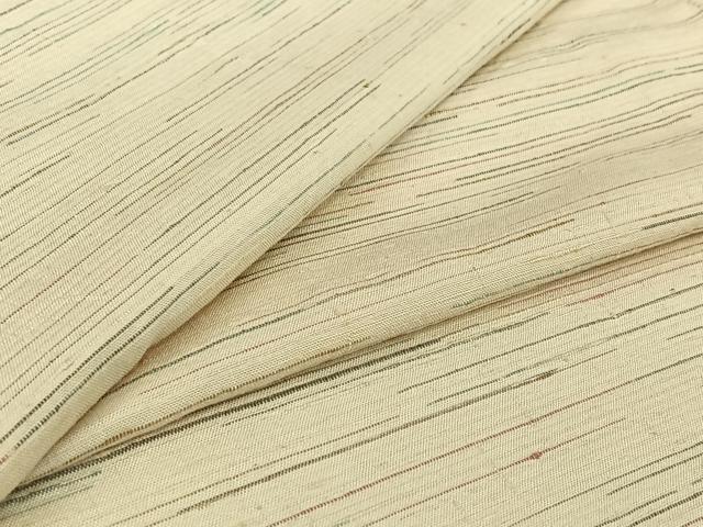 平和屋着物▽上質な紬 単衣 横段文 正絹 逸品 AABI5064jh|平和屋