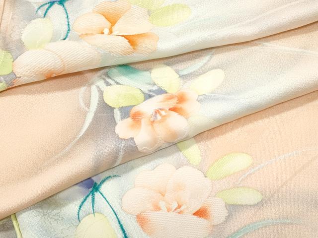 平和屋着物●上質な小紋 地紋起こし 草花文 暈し染め 正絹 逸品 CABI1227th|平和屋