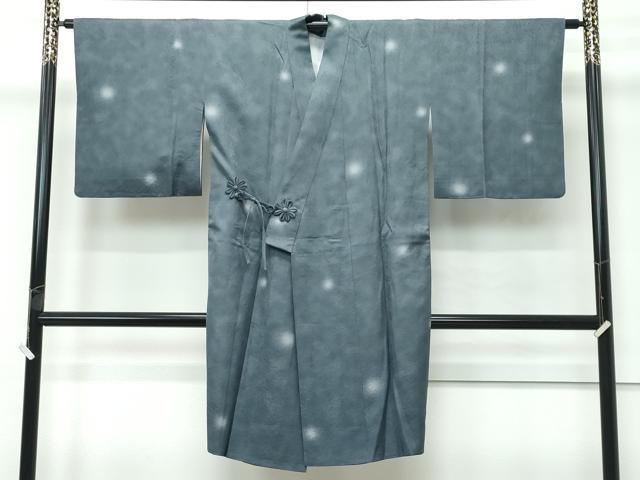 長閑やかさ屋御召しもの＃飛び切り 道中着 ロング丈 蛍暈し 柳煤竹色地 珠玉 CZAA4894s6