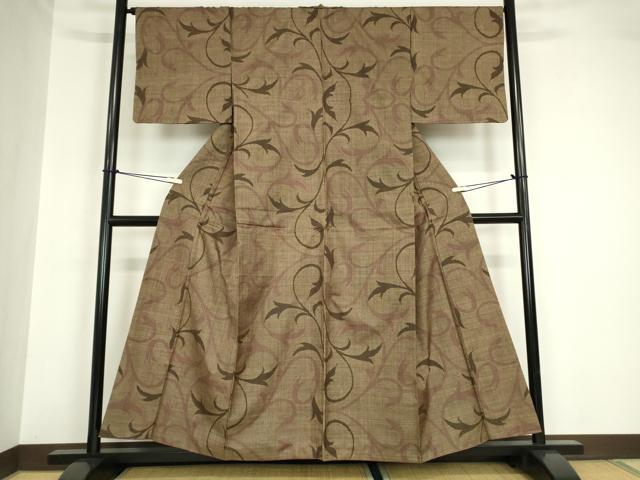 長閑やかさ屋御召しもの●発祥地大島紬 7マルキ 唐草文 正絹 珠玉 DABA4559az