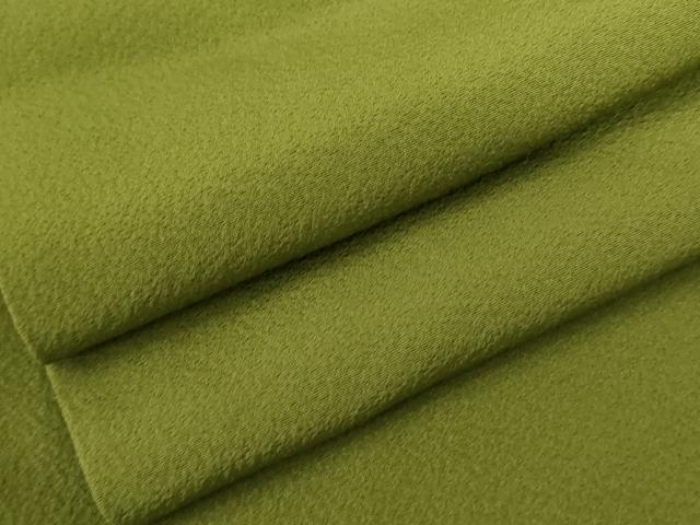平和屋着物●上質な色無地　苔色　正絹　逸品　AABF5251cs｜平和屋