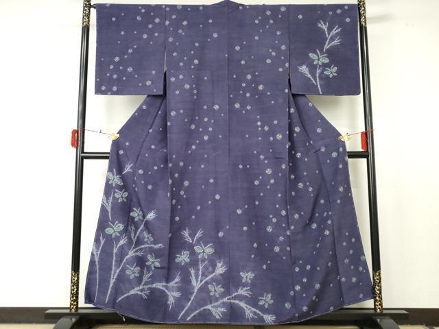 平和屋着物●訪問着　紬地　絞り　舞蝶文　正絹　逸品　未使用　AABF5258cs｜平和屋