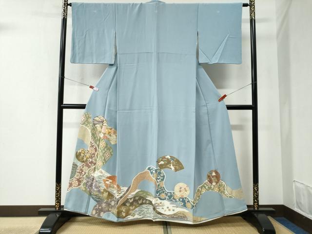 平和屋着物●豪華色留袖 駒刺繍 地紙吉祥花唐草文 金彩 正絹 逸品 CABC6514yc|平和屋