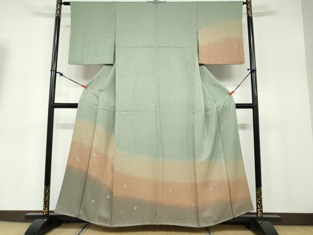 平和屋着物●訪問着 作家物 絞り 花霞文 暈し染め 金彩 正絹 逸品 DABB0655ud|平和屋