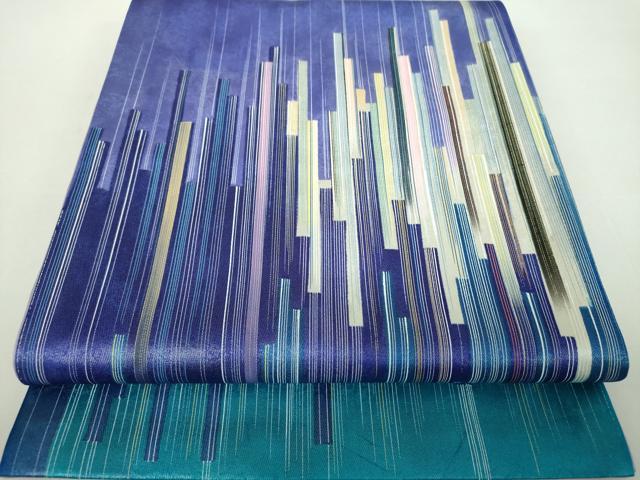 長閑やかさ屋御召しもの●膜鳴楽器柄袋帯 絵描き物 駒刺しゅう 変わり抜け道 銀糸 引箔 正絹 珠玉 DABD1547ps