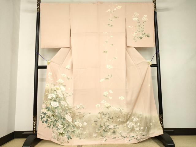 平和屋着物●十日町友禅作家　龍谷　訪問着　花籬文　暈し染め　丹後ちりめん　金糸　金彩　正絹　逸品　AABJ6503ck｜平和屋