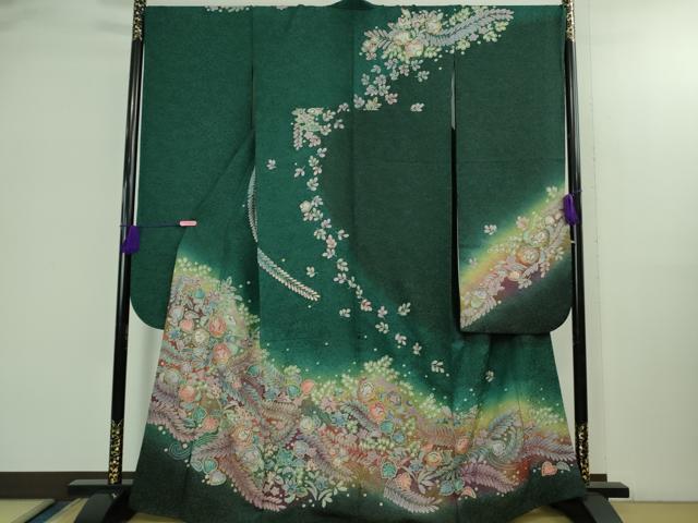 長閑やかさ屋御召しもの●飛び切り 振袖 辻が花 暈し染め 金彩 金通し地 やまと誂製 珠玉 DZAB2957kh6