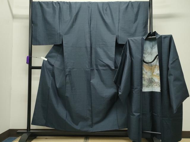 平和屋着物●男性　本場大島紬　アンサンブル　亀甲文様　キングサイズ　正絹　逸品　CABB0373gh｜平和屋