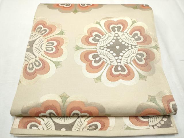 平和屋着物●三風魯・堀江三郎　六通柄　本袋帯　舞花　金糸　正絹　逸品　DABD0471op 平和屋着物○三風魯・堀江三郎 六通柄 本袋帯 舞花 金糸 正絹 逸品