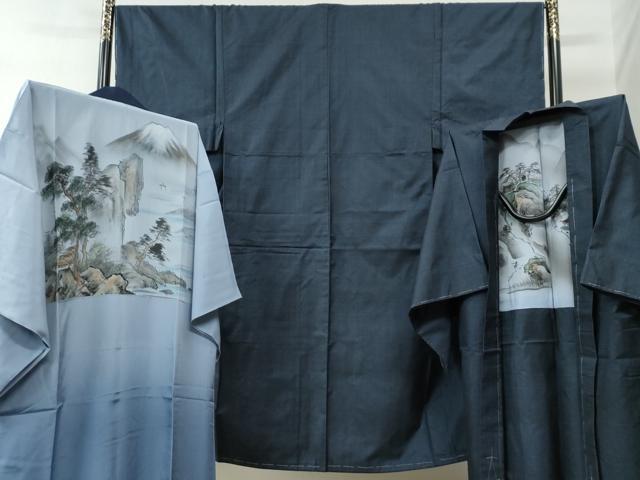 平和屋着物●男性　本場大島紬　アンサンブル・長襦袢セット　100亀甲　総詰め　正絹　逸品　未使用　CABC6493yc｜平和屋