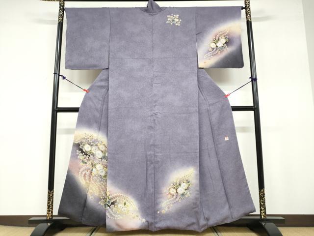 平和屋着物●伝統工芸士　寺谷昇　訪問着　辻が花　暈し染め　金通し地　正絹　逸品　DABB0673ud｜平和屋