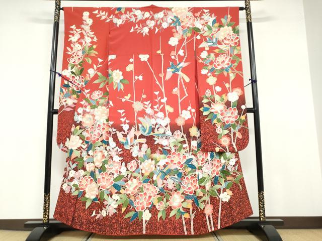 楽天市場】平和屋着物○豪華振袖 友禅 百楽 流水御所車草花文 暈し染め