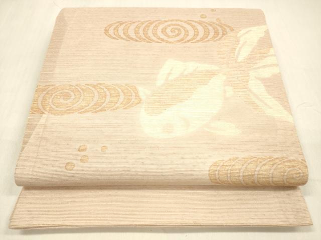 平和屋着物*夏物 太鼓柄 京袋帯 紬地 流水文 金魚 正絹 逸品 DABB3628cm|平和屋