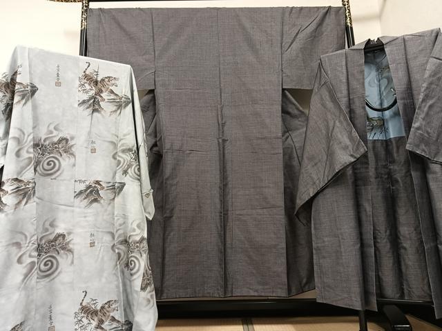 長閑やかさ屋お召しもの●成人男性 紬 合奏団 長襦袢(袷)仕掛ける 正絹 珠玉 AABF6951ph