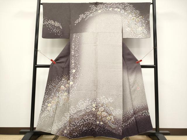 長閑やかさ屋御召しもの●飛び切り 吉乃一廉 幻の辻が花 短い訪問着 絞り 暈し染め 銀通し地 珠玉 CYAA4381s6