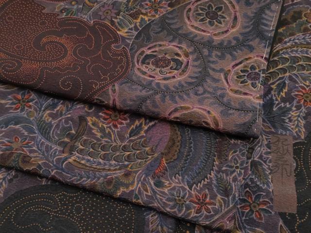 平和屋本店●極上　前田仁仙　仁仙更紗　小紋　花鳥文　逸品　未使用　CYAA4386s6｜平和屋