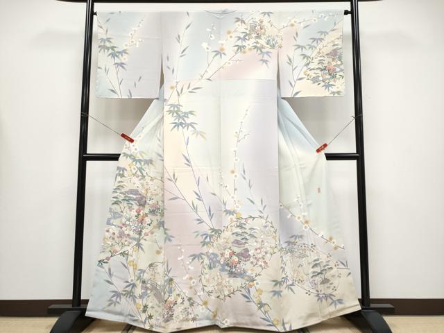 長閑やかさ屋中央局●飛び切り 短い訪問着 友禅 絵描き物 九重の天解文 暈し染め 珠玉 未当て嵌める CYAA4471s6