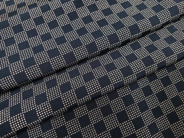 平和屋着物●上質な小紋　市松文　正絹　逸品　AABF6997ph｜平和屋