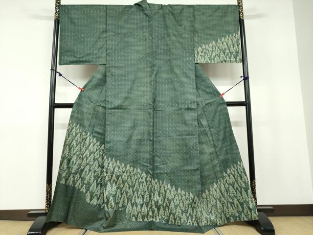 平和屋着物●本場染大島紬　訪問着　樹林文　正絹　逸品　DABB0797ud｜平和屋