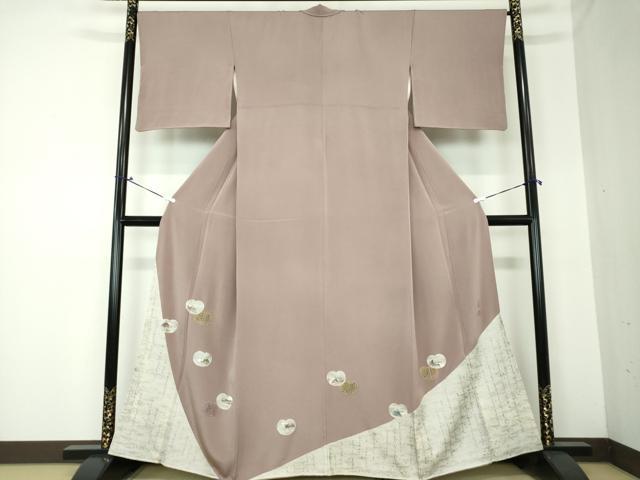 平和屋着物●松尾光琳　色留訪問着　刺繍　源氏歌仙図　銀彩　正絹　逸品　DAAQ3253ps｜平和屋