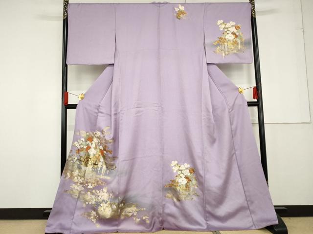 長閑やかさ屋お召しもの●短い訪問着 割れ易い文 暈し染め 金彩 正絹 珠玉 未当て嵌める AABG0283cs