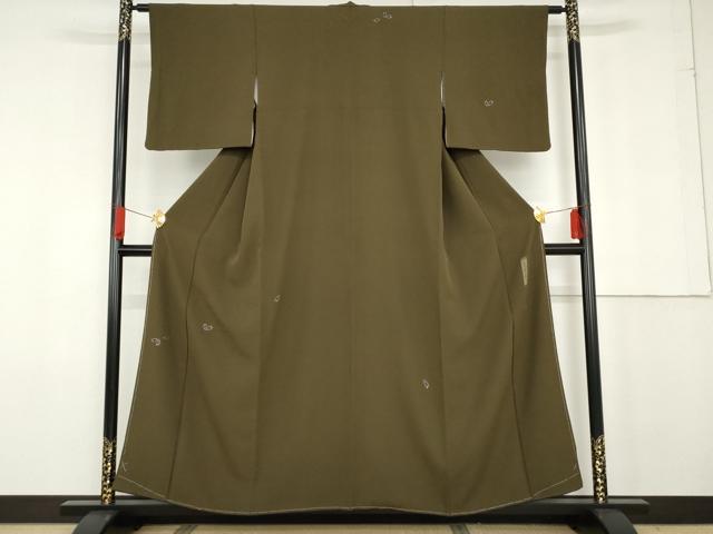 長閑やかさ屋お召しもの●現実的あやつり人形師 辻村寿三郎 ジュサブロー 短い訪問着 舞花文 銀彩 正絹 珠玉 AABG0289cs