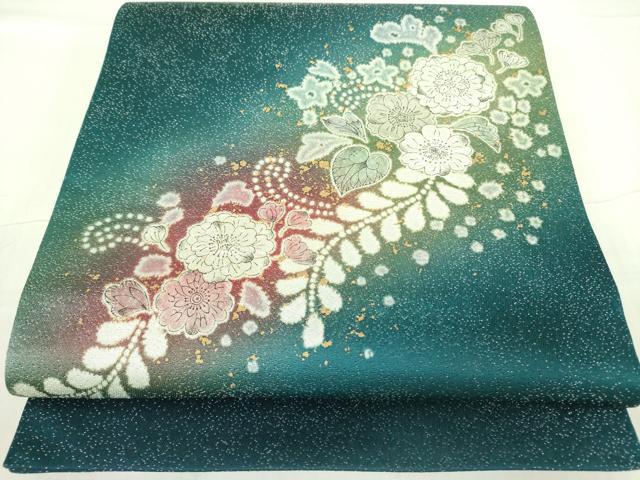 長閑やかさ屋御召しもの●吉乃一廉 幻の辻が花 膜鳴楽器柄袋帯 絞り 金彩 金通し地 正絹 珠玉 未当てはめる DABB7804op