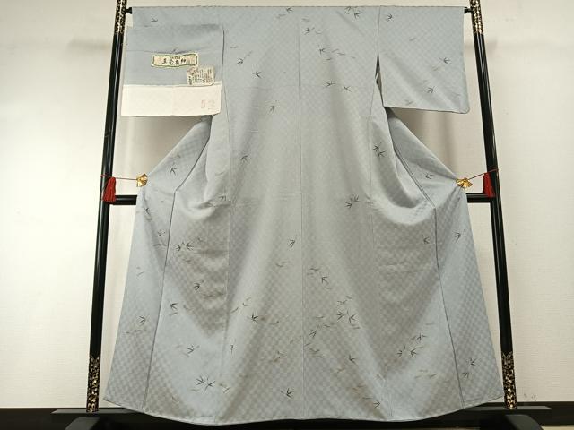 平和屋着物●真奈衣紬　訪問着　手描き　松葉　金彩　さが美扱い　反端付き　正絹　逸品　AABF5980fy｜平和屋
