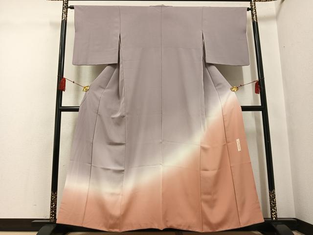 長閑やかさ屋お召しもの●現実的あやつり人形師 辻村寿三郎 ジュサブロー 短い訪問着 霞文 暈し染め 正絹 珠玉 AABG0421ph