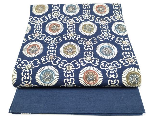 平和屋着物●九寸開き名古屋帯　紬地　型染め　草木染　菊唐草文　正絹　逸品　CABI0255hy｜平和屋
