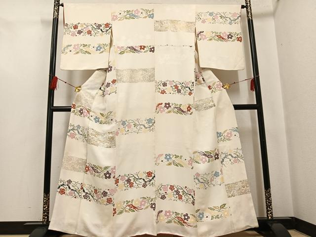 平和屋着物●上質な小紋　地紋起こし　草花文　金彩　正絹　逸品　AABF9571ph｜平和屋 23,400円