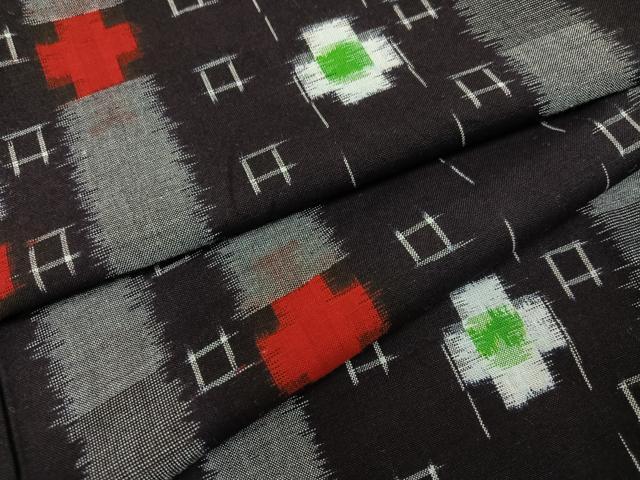平和屋着物●久留米絣 間道 綿 逸品 未使用 AABF9581ph|平和屋