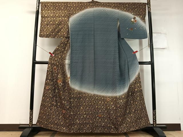平和屋着物●訪問着 駒刺繍 更紗舞桜 暈し染め 金銀彩 正絹 逸品 CABC9758vp|平和屋