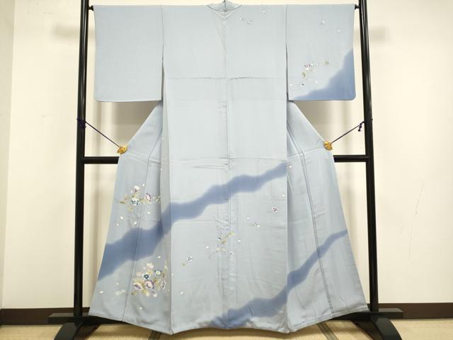 平和屋着物●訪問着　友禅　草花文　暈し染め　正絹　逸品　DABB9684du｜平和屋
