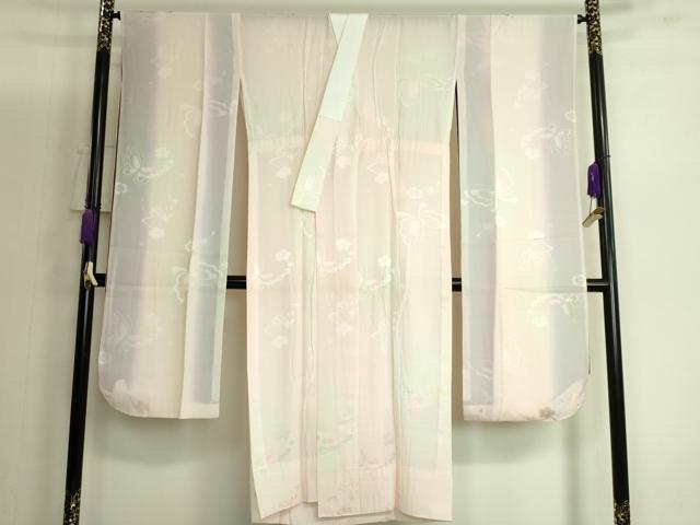 平和屋着物●振袖用長襦袢　無双仕立て　舞蝶花地紋　暈し染め　逸品　DZAB3697kh6｜平和屋
