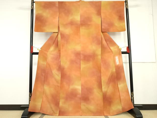 平和屋着物●染色作家　斉藤三才　小紋　霞文　暈し染め　正絹　逸品　AABG0336cs｜平和屋