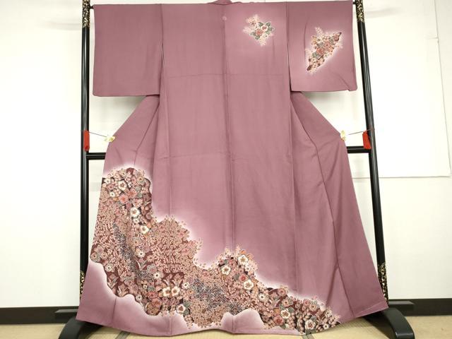 平和屋着物●訪問着　辻が花　暈し染め　金彩　やまと誂製　正絹　逸品　AABG3506cs｜平和屋