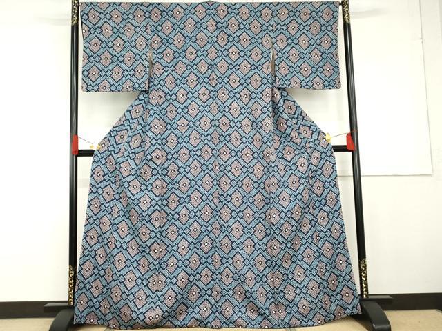平和屋着物●上質な小紋 総絞り 松皮菱文 高島屋扱い 正絹 逸品 AABG3518cs|平和屋