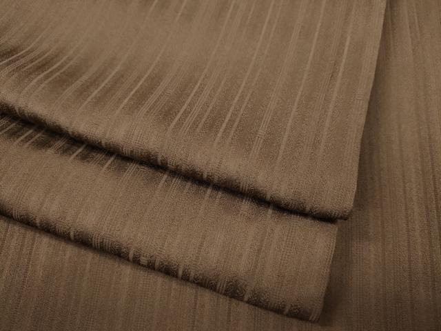 平和屋着物●上質な色無地 縞地紋 銀煤竹色 正絹 逸品 CABD0189ut|平和屋