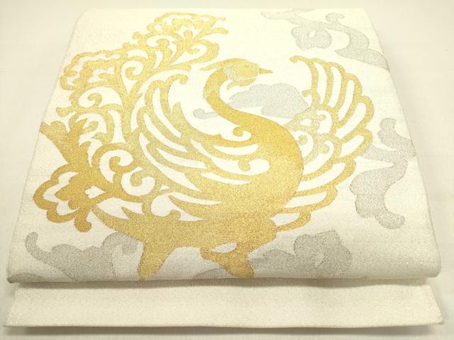 長閑やかさ屋御召しもの●膜鳴楽器柄袋帯 綴れ 鳳凰 現ナマ糸 正絹 珠玉 DABD0854op