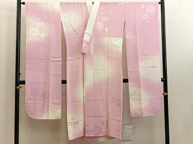 長閑やかさ屋御召しもの●振袖用長襦袢 無双仕立てもの 被子植物文 暈し染め 正絹 珠玉 BAAW6223mz
