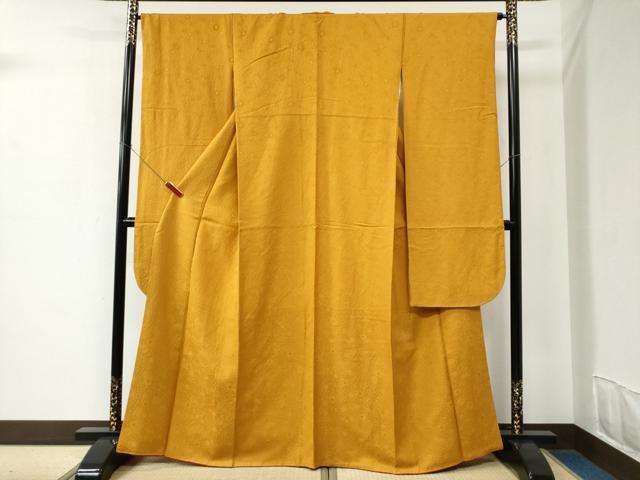 平和屋着物●豪華振袖　色無地　辻が花地紋　柑子色　正絹　逸品　CABC6830yc｜平和屋