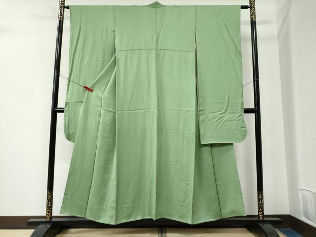 長閑やかさ屋御召しもの●晴れ晴れしい振袖 色無地 裏葉柳色 正絹 珠玉 CABC6833yc