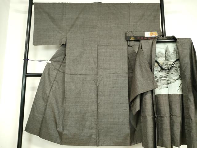 平和屋着物●男性 本場大島紬 アンサンブル 100亀甲 総詰め 証紙付き 正絹 逸品 DABC3035az|平和屋