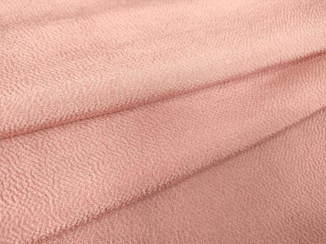 平和屋着物●上質な色無地 珊瑚色 鬼しぼ縮緬 正絹 逸品 未使用 DABC3032az|平和屋