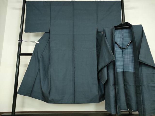 平和屋着物●男性　本場大島紬　アンサンブル　長羽織　100亀甲　総詰め　正絹　逸品　DABC3064az｜平和屋
